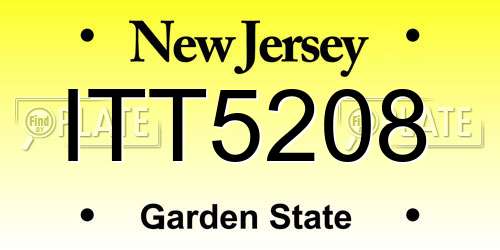ITT5208 New Jersey License Plate