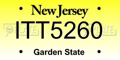 ITT5260 New Jersey License Plate
