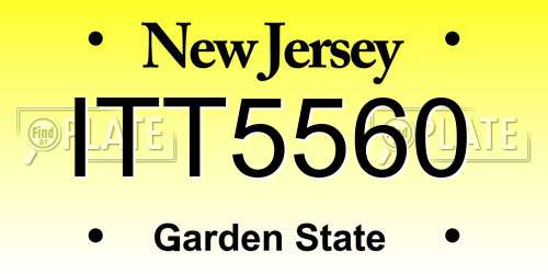 ITT5560 New Jersey License Plate