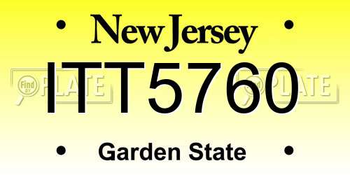 ITT5760 New Jersey License Plate