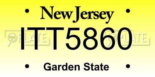 ITT5860 New Jersey License Plate