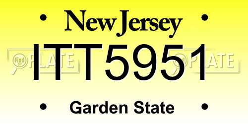 ITT5951 New Jersey License Plate