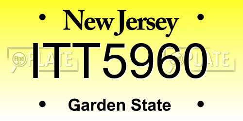 ITT5960 New Jersey License Plate