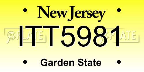 ITT5981 New Jersey License Plate
