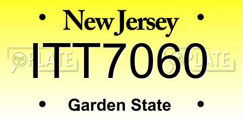 ITT7060 New Jersey License Plate