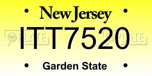 ITT7520 New Jersey License Plate