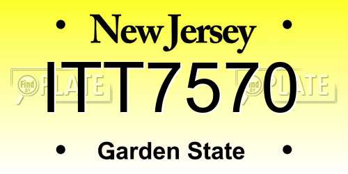 ITT7570 New Jersey License Plate