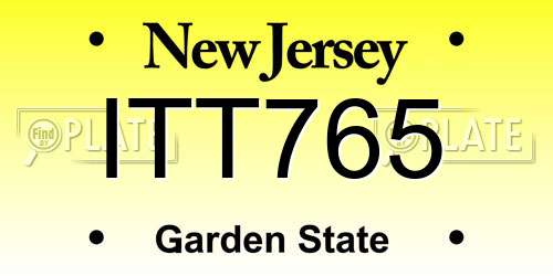 ITT765 New Jersey License Plate