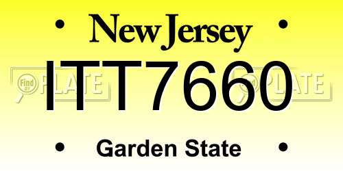 ITT7660 New Jersey License Plate