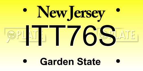 ITT76S New Jersey License Plate