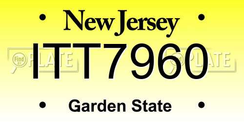 ITT7960 New Jersey License Plate