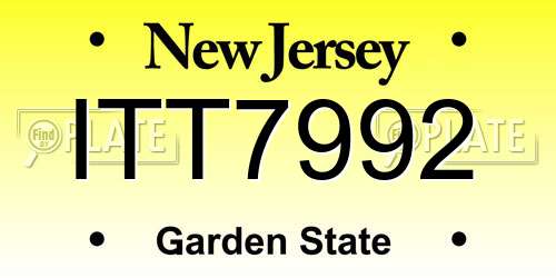 ITT7992 New Jersey License Plate