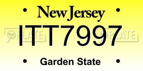 ITT7997 New Jersey License Plate