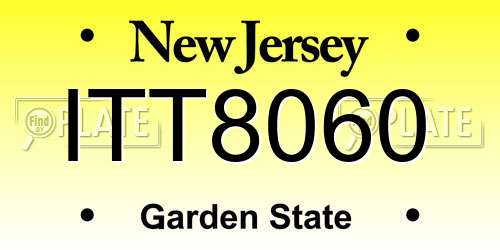 ITT8060 New Jersey License Plate