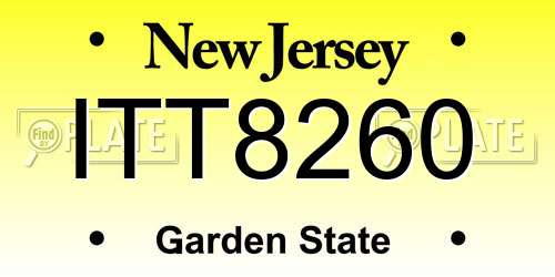 ITT8260 New Jersey License Plate