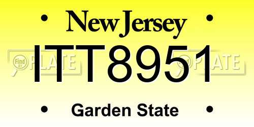 ITT8951 New Jersey License Plate