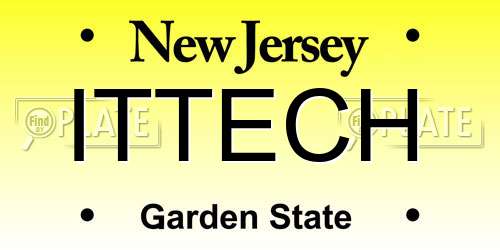 ITTECH New Jersey License Plate