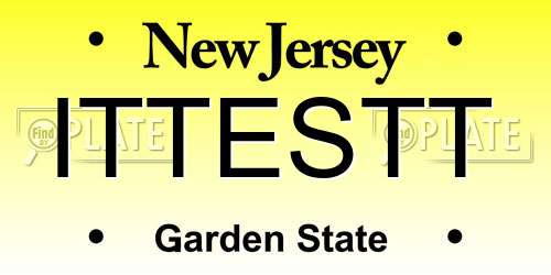 ITTESTT New Jersey License Plate