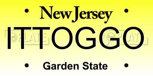 ITTOGGO New Jersey License Plate