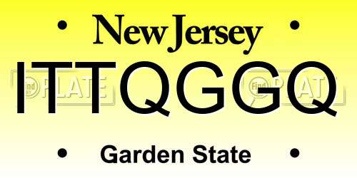 ITTQGGQ New Jersey License Plate