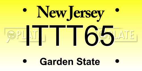 ITTT65 New Jersey License Plate