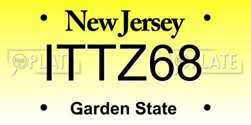 ITTZ68 New Jersey License Plate