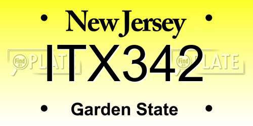 ITX342 New Jersey License Plate