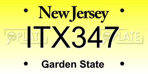 ITX347 New Jersey License Plate
