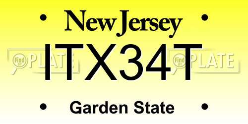 ITX34T New Jersey License Plate