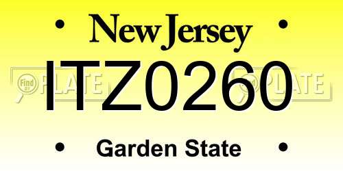 ITZ0260 New Jersey License Plate