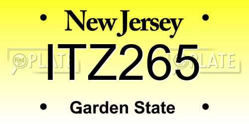 ITZ265 New Jersey License Plate