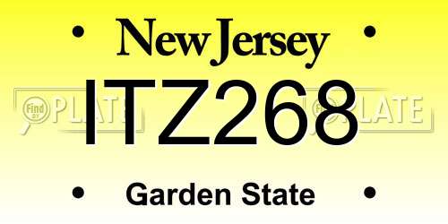 ITZ268 New Jersey License Plate