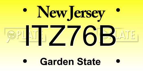 ITZ76B New Jersey License Plate