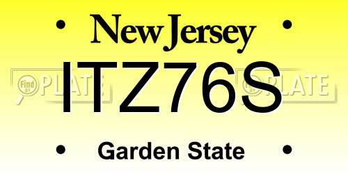 ITZ76S New Jersey License Plate