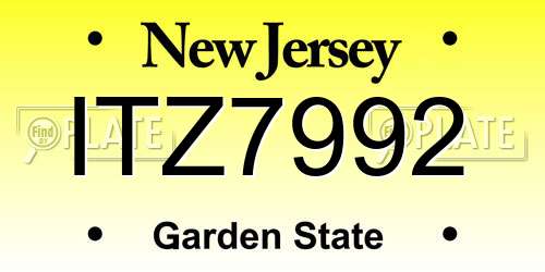 ITZ7992 New Jersey License Plate