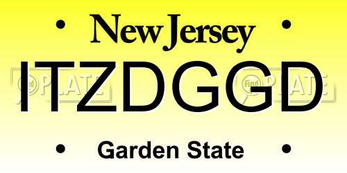 ITZDGGD New Jersey License Plate