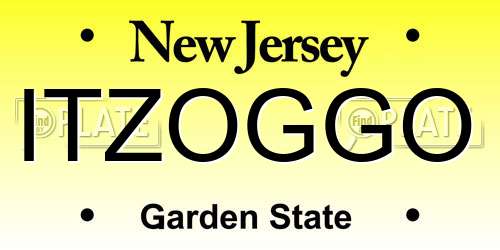 ITZOGGO New Jersey License Plate