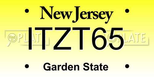 ITZT65 New Jersey License Plate