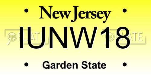 IUNW18 New Jersey License Plate