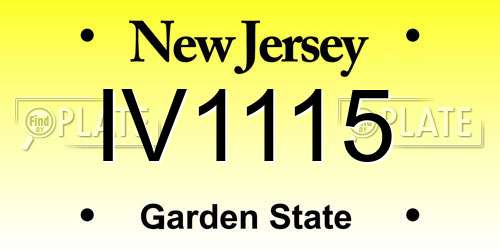 IV1115 New Jersey License Plate