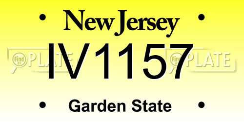 IV1157 New Jersey License Plate