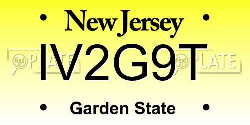 IV2G9T New Jersey License Plate