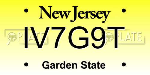 IV7G9T New Jersey License Plate