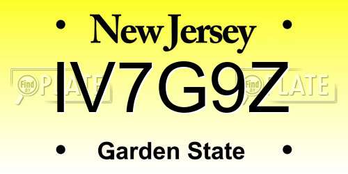 IV7G9Z New Jersey License Plate