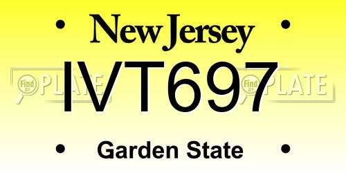 IVT697 New Jersey License Plate