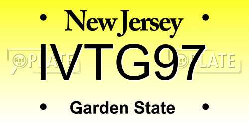 IVTG97 New Jersey License Plate