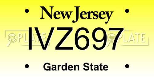 IVZ697 New Jersey License Plate