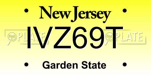 IVZ69T New Jersey License Plate
