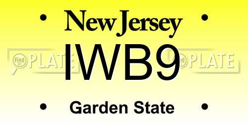 IWB9 New Jersey License Plate
