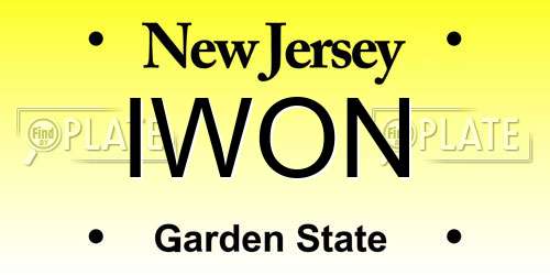 IWON New Jersey License Plate
